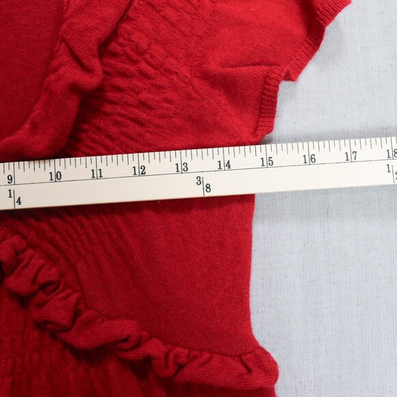 Anthropologie Knitted & Knotted Red Sweater Dress S | Romantic Coquette Cashmere - Picture 12 of 14